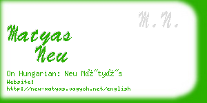 matyas neu business card